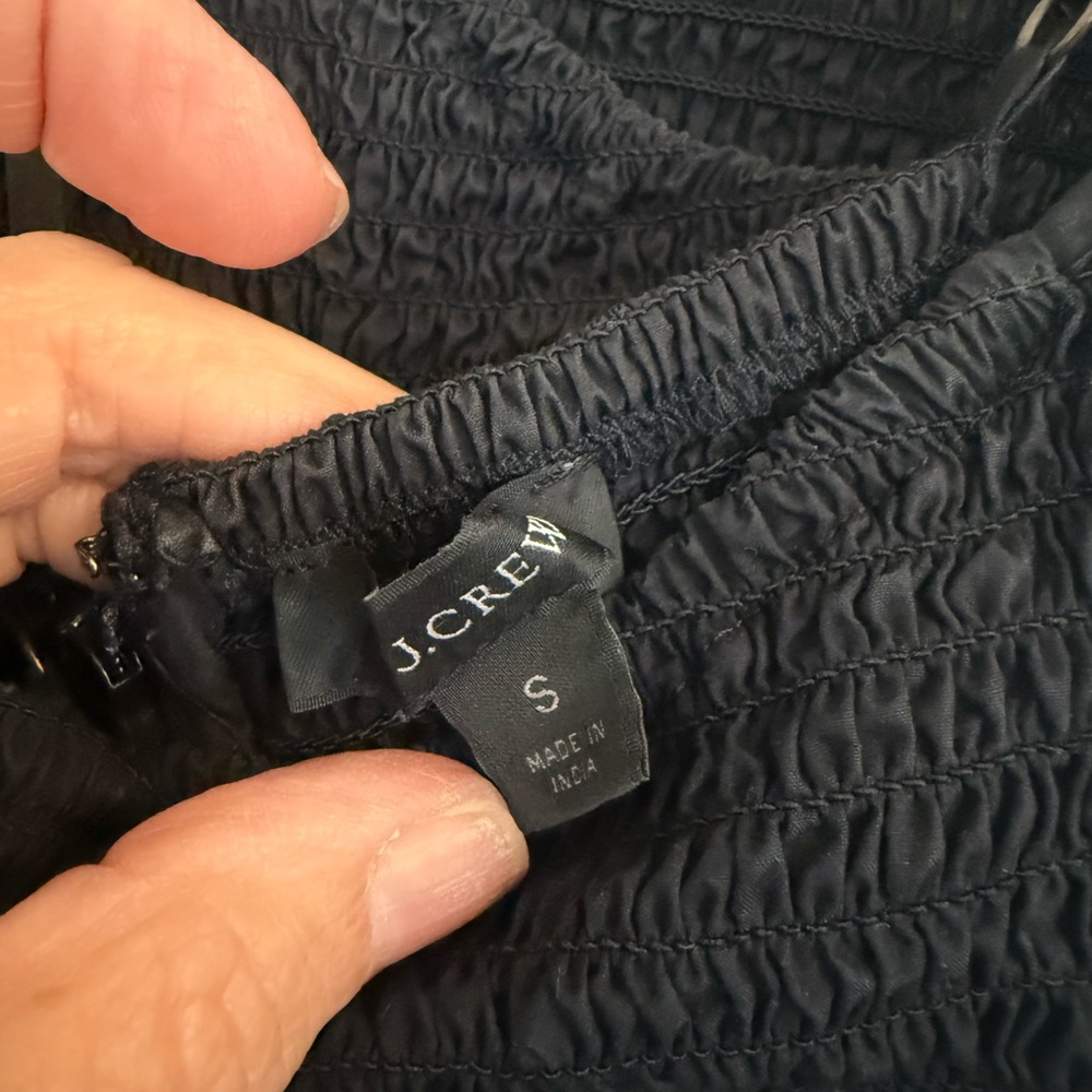 J. Crew Black Smocked Skirt